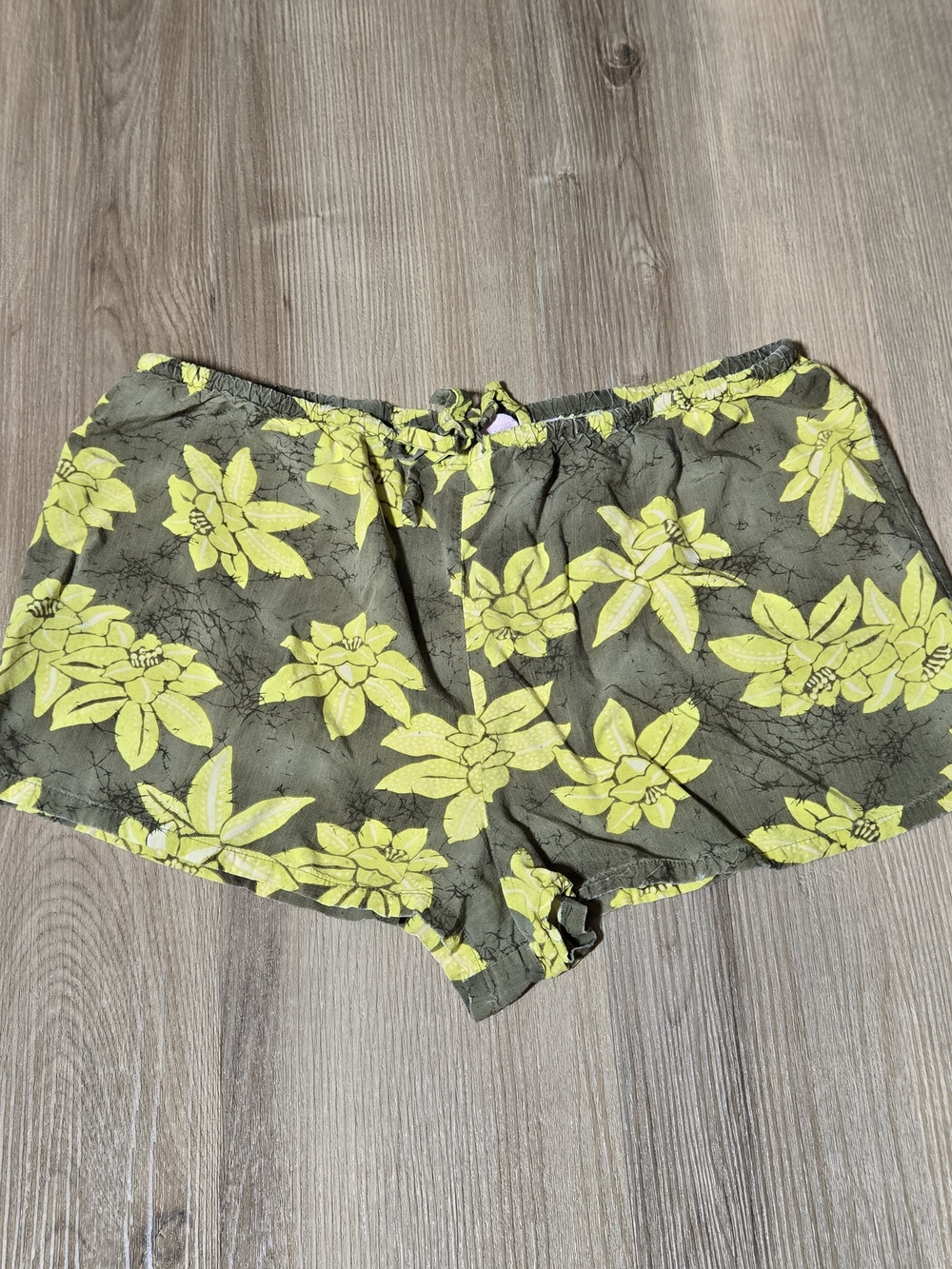 Victoria's Secret Olive Green and Yellow Floral Shorts